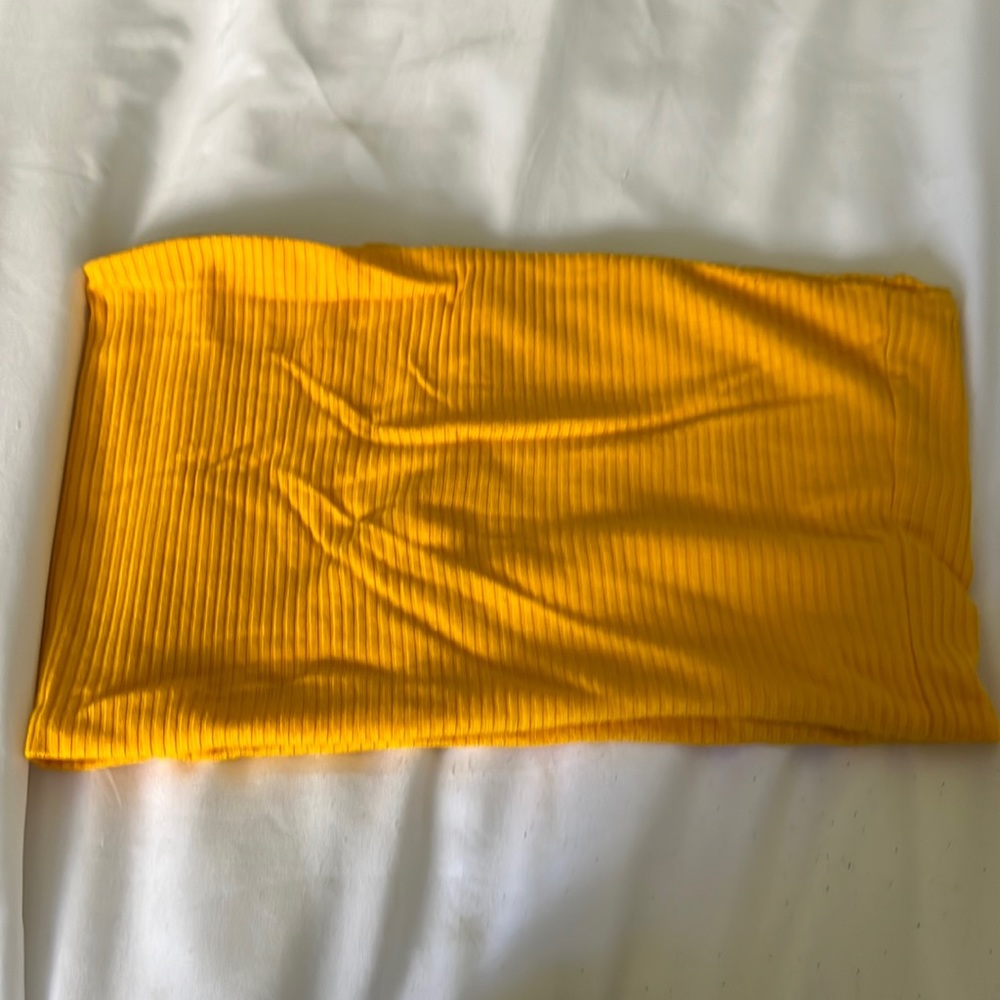 Yellow Ribbed Tube Top